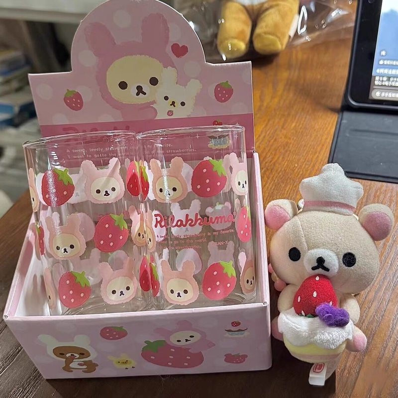 Espresso Shot Glass - Rilakkuma glazen beker, schattig cartoon aardbei,